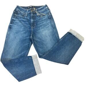Hollister Straight Leg Jeans Size W26 L27 | Cuffed Hem | Medium Wash - NEW